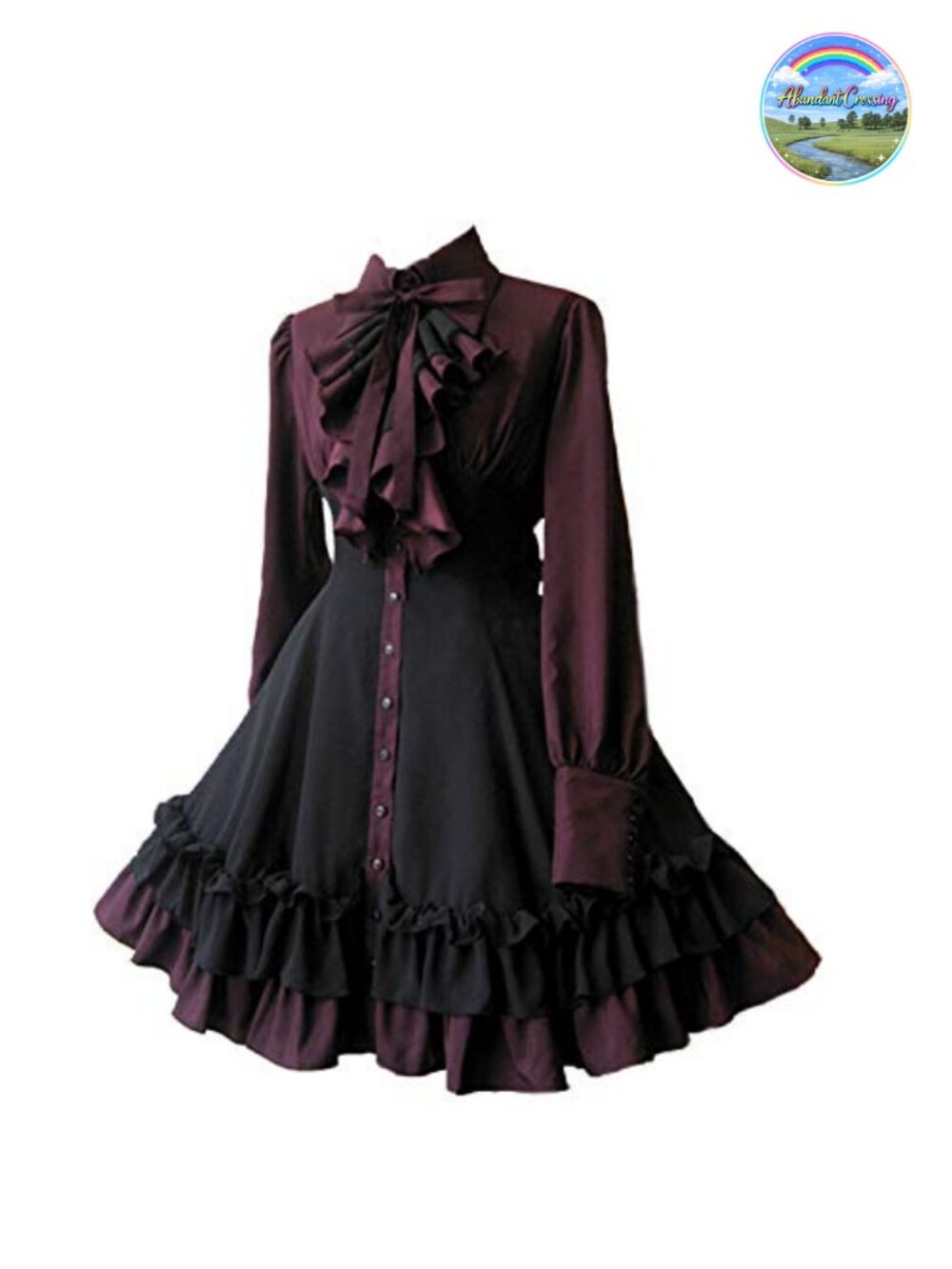 Gothic Victorian Lolita Long Sleeve Ruffle Dress for Cosplay